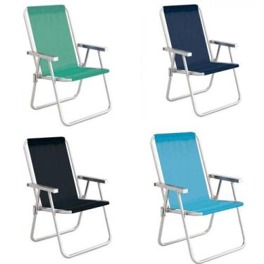 Imagem de Cadeira de Praia Alta Conforto Total Alumínio Sannet Mor Cores Diversa