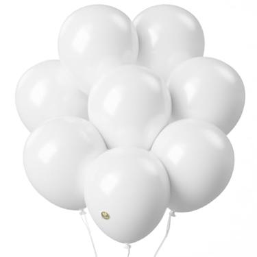 Imagem de Balloon Red Balões Biodegradáveis Afterloon, 50 Peças, Branco, 10", Cor Fosca, Espessado, Látex Extra Forte, Flutuador De Hélio, Para Chá Bebê, Guirlanda Revelação Gênero, Arco, Casamento, Decoração