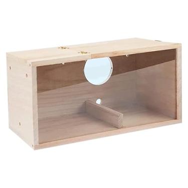 Imagem de Generic Casa de madeira para pássaros, caixa de nidificação para periquitos, casa para flores, faça você mesmo, pintável para uso externo, Abertura à Direita