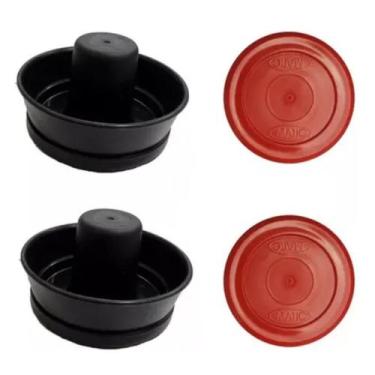 Imagem de 2 Rebatedores 2 Discos Para Mesa De Air Game Hockey - Matic, Preto