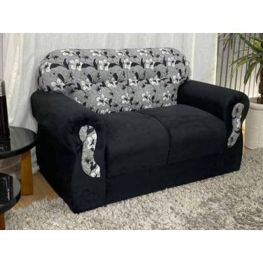 Imagem de Sofá 2 Lugares Preto com Floral 601/37 Viena - Alpoim