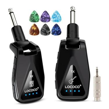 Imagem de Transmissor e Receptor Sem Fio para Guitarra, 4 Canais, Recarregável via USB-C, Alcance de 30 m, para Guitarra, Baixo e Instrumentos Elétricos