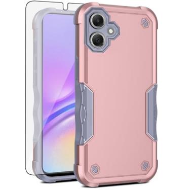 Imagem de Asuwish Capa de celular para Samsung Galaxy A06 5G com protetor de tela de vidro temperado, híbrida, fina, resistente, à prova de choque, rígida, protetora, resistente, acessórios móveis Ao6 A 06 4G