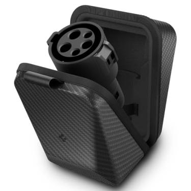 Imagem de Spigen Capa Adaptadora Cybercase Projetada Para Carregamento Tesla Sae J1772 Com Abertura/Fechamento Magnético (Sae Não Incluído) (Edição Carbon)
