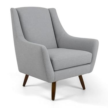 Imagem de Poltrona Dekorien Juliet Linho Com Pés Decoração (Linho Cinza Claro)