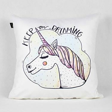 Imagem de Almofada Decorativa Fun Infantil Unicórnio keep on Dreaming 45x45 - Almofada Completa