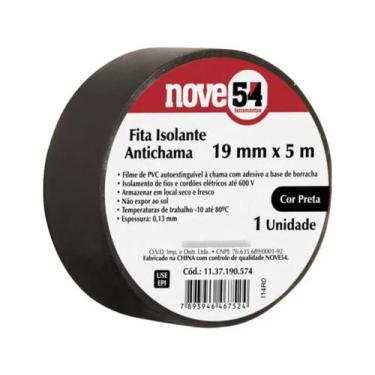 Imagem de Fita Isolante Antichama Preta 19mmx5m Até 600v Nove54 - 954