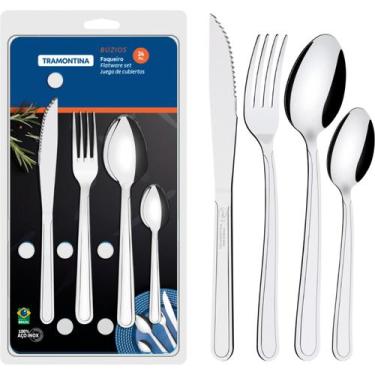 Imagem de Faqueiro Tramontina Aço Inox Facas Churrasco Búzios 24 Peças