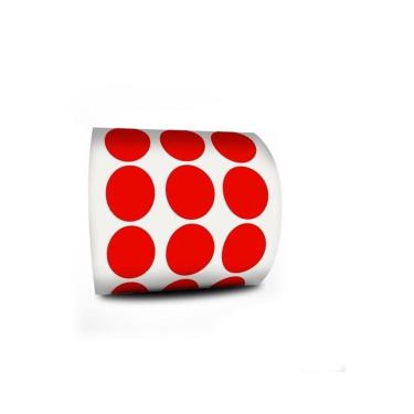 Imagem de Etiqueta Bolinha Colorida Vermelho 10Mm 1,0Cm Rolo C/1000