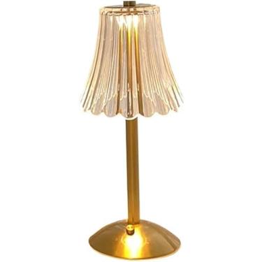 Imagem de Luminária Abajur de Mesa com Saia de Seda e LED Touch 3 Cores Sensor de Toque Sem Fio Bivolt Elegância e Conforto para seu Quarto e Ambientes