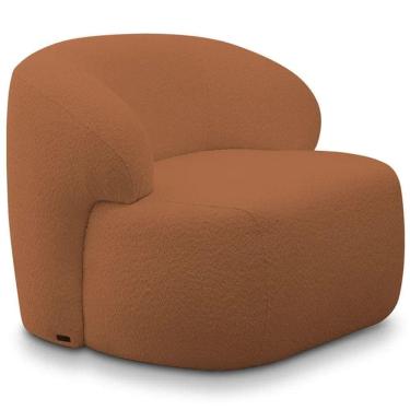 Imagem de Poltrona Decorativa Fixa Orgânica Para Sala Living Barolo L06 Bouclê Terracota - Gtdnexxus Terracota