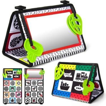 Imagem de Brinquedos Tummy Time Baby Mirror Toys com mordedores de 0 a 6 meses -