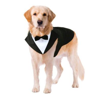 Imagem de Conjunto de roupa de smoking e bandana para cães Kuoser para cães gran