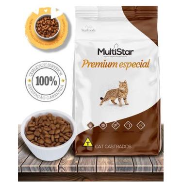 Imagem de Ração Seca Multi Star Cat Premium Especial Sabor Salmão para Gatos Adu