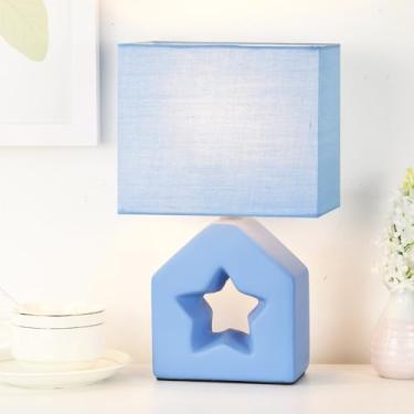 Imagem de Lampwell Vera Luminária de mesa pequena para sala de estar como luminária de mesa de cabeceira para quarto, luminária de mesa noturna infantil de cerâmica moderna, 17 x 12 x 10 x 27 cm, lâmpada