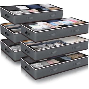 Imagem de MoEnergy Recipientes de armazenamento sob a cama de 90L, organizadores de armário e caixas de armazenamento, sacos de armazenamento dobráveis embaixo da cama para cobertores, toalhas, edredom