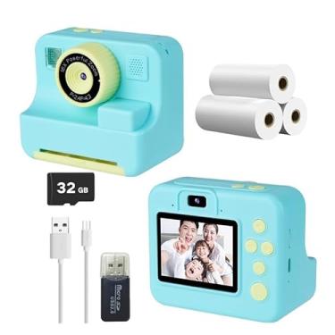 Imagem de Câmera de impressão instantânea para crianças com 1080p HD e impressão fotográfica | Brinquedo portátil para câmera digital para crianças de 3 a 12 anos, presente de aniversário inclui cartão SD de 32