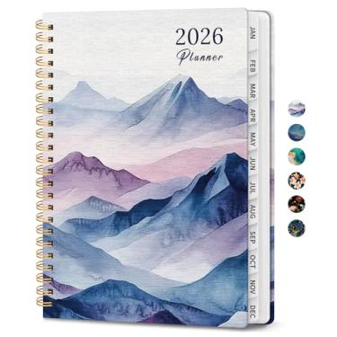 Imagem de Agenda 2026, agenda mensal e semanal para mulheres, janeiro de 2026 a dezembro de 2026, capa dura bonita agenda 2026 livro com abas, encadernação em espiral, perfeito para escola, escritório, casa