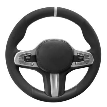 Imagem de MEWANT Capa de volante costurada à mão para BMW Série 3 G20 G21 F40 F44/4 Series G22 G22 G23/5 Series G30 G31 G32 G11 G12 G14 G15 G16/3 Series G20 G21