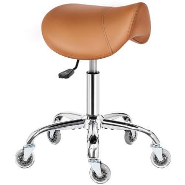 Imagem de Banqueta rolante BEWISHOME BMD01Z Camel com altura ajustável