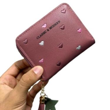 Imagem de Carteira Feminina Pequena Delicada Coracao Com Pingente - Genérico, Ro