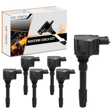 Imagem de Pacotes de bobina de ignição 288233 (conjunto de 6) - Compatível com motor Maserati Quattroporte VI Ghibli III Levante D S Q4-3.0L V6 - Substitui OEM IC05104 986221134