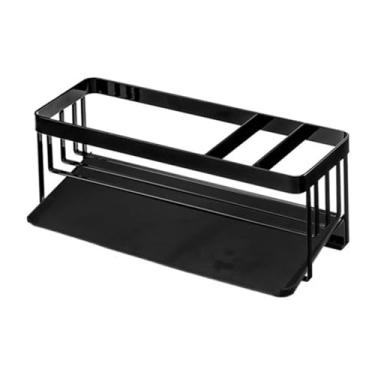 Imagem de CHEOTIME Suporte de esponja de pia de cozinha com suporte de escova alto, organizador de pia de cozinha, suporte de esponja de pia de aço inoxidável para armazenamento e dispensador de saboneteira