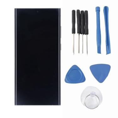 Imagem de S23 Ultra Screen Substituição OLED Touch Screen Digitalizador Painel Montagem com Moldura Verde para S23 Ultra Versão UE S918B Versão Internacional