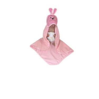 Imagem de Toalha Capuz Para Bebê Felpuda Com Bordado de Microfibra Extra Macio. 