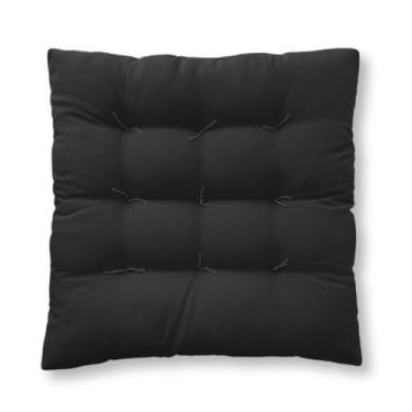 Imagem de Assento Futon 50x50 Almofada Para Cadeira Jantar Banco Pallet Decorativo(Preto)