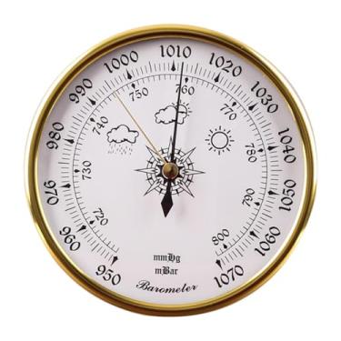 Imagem de Vaveren Acessórios para barômetro 950~1070 Hpa Meteorógrafo doméstico Ferramenta de previsão do tempo Manômetro para escritórios Armazéns de barcos, Rosto Branco