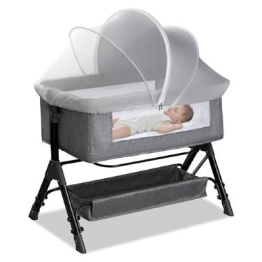 Imagem de Capa de rede mosquiteira de berço para gatos - Cobertura respirável blackout para bebês que dormem na cama e berços de viagem, barraca de rede com zíper bidirecional para bloquear a luz e manter os