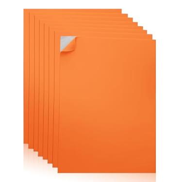 Imagem de Folhas autoadesivas de espuma EVA para artesanato – 2 mm de espessura, 8 folhas laranja, 15 x 23 cm, papel de espuma para bricolage, scrapbook e arte infantil.