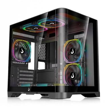 Imagem de Gabinete Gamer Rise Mode Glass Curvo, M-ATX, Mid Tower, Lateral e Fren