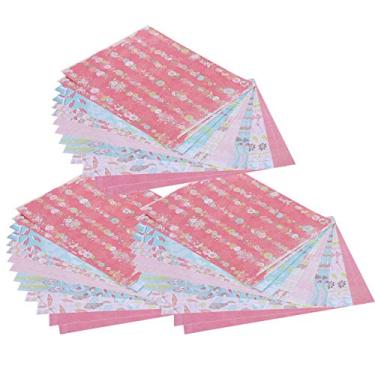 Imagem de Papel de fundo de diário DIY com padrão de múltiplas flores Papel de scrapbook decorativo para álbuns de fotos, cartões comemorativos e artesanato 42 unidades de papel offset