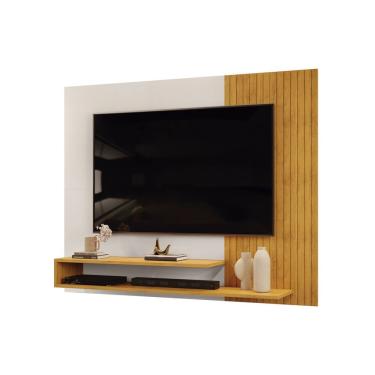 Imagem de Painel Nando Com Ripas E Prateleira Cedro Com Bali