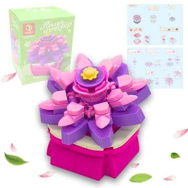 Imagem de Conjunto de Blocos de Montar Flor Decorativa 108 Peças – Brinquedo Educativo de Construção Criativa com Peças Compatíveis, Design Floral e Cores Vibrantes (Luna Lane)