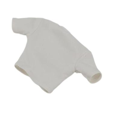 Imagem de Colaxi Roupa para boneca de ação em escala 1/6, incluindo camiseta curta em miniatura, ideal para figuras femininas de 30 cm (12 polegadas), Branco