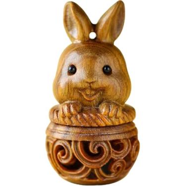 Imagem de Caixa organizadora de pílulas de madeira marrom fofa 3D esculpida coelho pílula recipiente recipiente acessório organizador de pílulas auxiliares de medicamentos