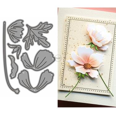 Imagem de DzIxY Matrizes de corte de metal de flor de peônia de retalhos para kit de fabricação de cartões, conjunto de recortes de papel, estêncil, suprimentos, modelos de máquina