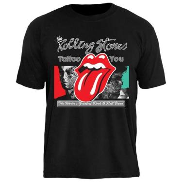 Imagem de Camiseta de Banda Rolling Stones em Algodão Manga Curta Gola Redonda-Unissex