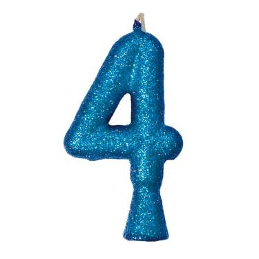 Imagem de Vela De Aniversário Puro Glitter Azul Modelo 4