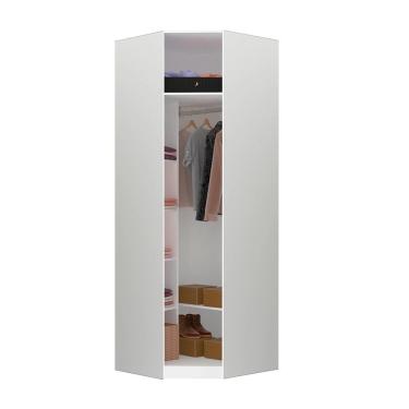 Imagem de Guarda Roupa Closet Sem Porta Canto Diagonal 83,8cm 5 Prateleiras 1 Cabideiro Prime Luciane Móveis