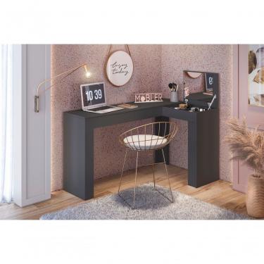 Imagem de Penteadeira Escrivaninha Camarim Studio Jade - Bebeshop Preto Fosco
