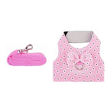 Imagem de Cryfokt Arnês de Coelho Trela Leve Macio Respirável Colete para Cobaias Hamsters Bonito Cinto de Caminhada para Pequenos Animais de Estimação