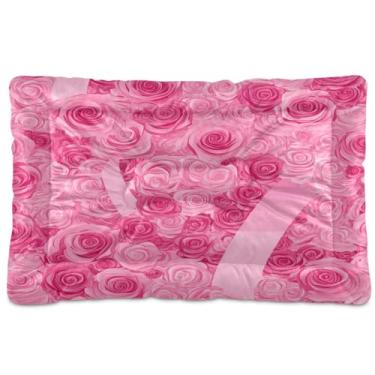 Imagem de Wassud Roses Cama para Cachorro Grande Cama para Cachorro Exterior Tapete Lavável Cama de Gato Cama para Dormir Viagem 91 cm x 61 cm