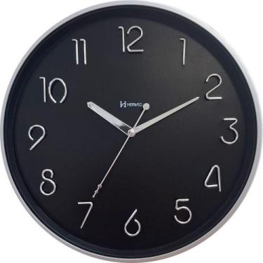 Imagem de Relógio De Parede Prata Metálico Silencioso Herweg 6853-070
