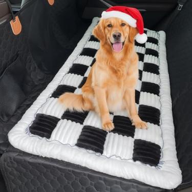 Imagem de WTHAVEN Capa de assento de carro de cachorro para banco traseiro, cama de cachorro para carro, adequada para extensores de banco traseiro, protetor de assento de carro, antiderrapante, macio, durável