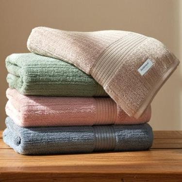 Imagem de Kit 4 Toalha De Banho Buddemeyer Fio Penteado 100% Algodão Macia Grand