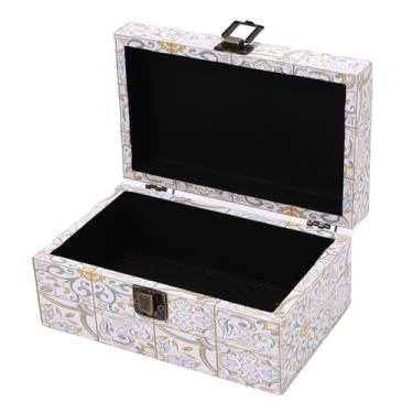 Imagem de AYNEFY Caixa de Peito do Tesouro Vintage, Caixa de Jóias de Couro Decorativa à Prova de Poeira de Desktop Com Jóias Decorativas de Fivela Caixa de Armazenamento para Joias para